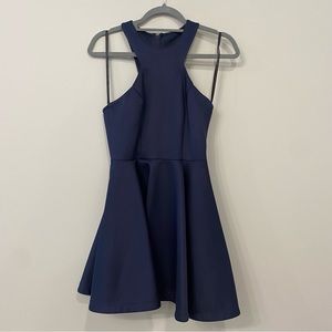 Navy High Neck B Darlin Skater Dress